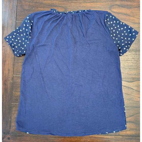 Anthropologie Dolan Sydney Bird Print Blouse Size Medium Short Sleeve Casual - Picture 8 of 11